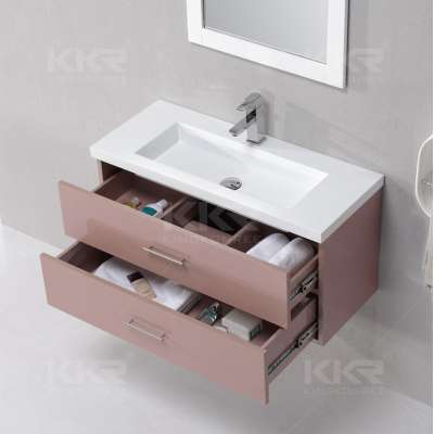 Full Set Sanitary Ware Cabinet Wall Hung Wash Basin Bathroom Vanities with Led Mirror