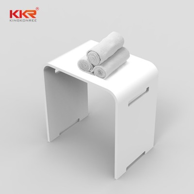 Sanitary Ware Bathroom Makeup Vanity Chair Acrylic Shower Stool Solid Surface Shower Bath Stool Shower Seat Sitting Stool