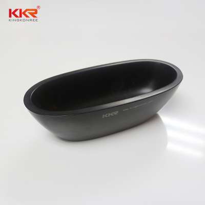 Hot Sale Matt Black Solid Surface Resin stone Freestanding Bathtub