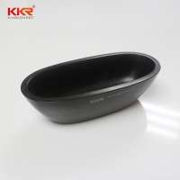 Hot Sale Matt Black Solid Surface Resin stone Freestanding Bathtub