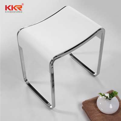 Factory Direct Selling Bathroom Furniture Modern Stainless Steel Frame Acrylic Solid Surface Vanity Shower Stool