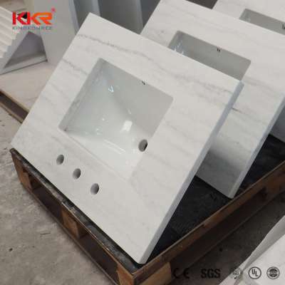 Kingkonree Solid Surface Vanity Top Man Made Marble Countertop